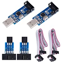 KeeYees 2 Piezas Descargador Programador para USBASP para ISP con Cable y Placa Adaptadora de 10 Pines a 6 Pines para 51…